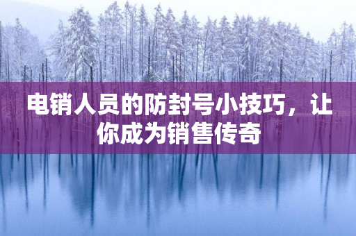 电销人员的防封号小技巧，让你成为销售传奇