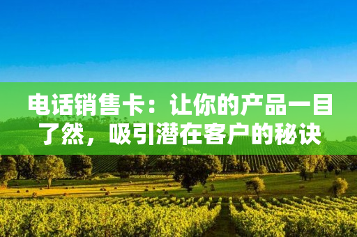 电话销售卡：让你的产品一目了然，吸引潜在客户的秘诀